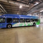 MTA Zero Emissions Bus in garage